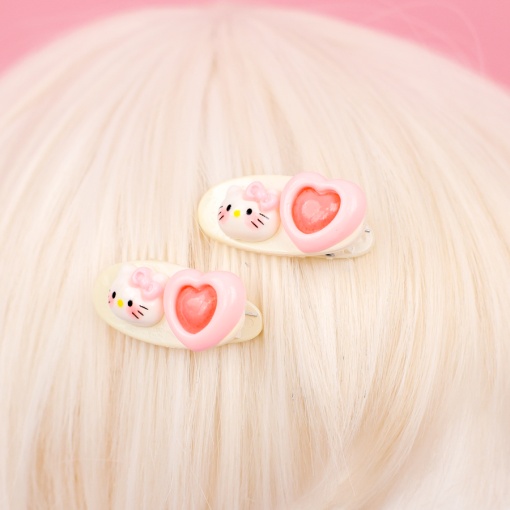 Набор заколок для волос "Love Kt" №3, розовый  2 шт.