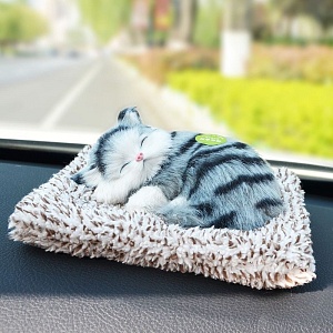 Игрушка "Спящий котик" со звуком, трёхцветный