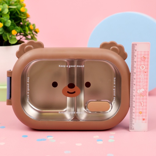 Ланчбокс "Мишка" №6261, коричневый оптом