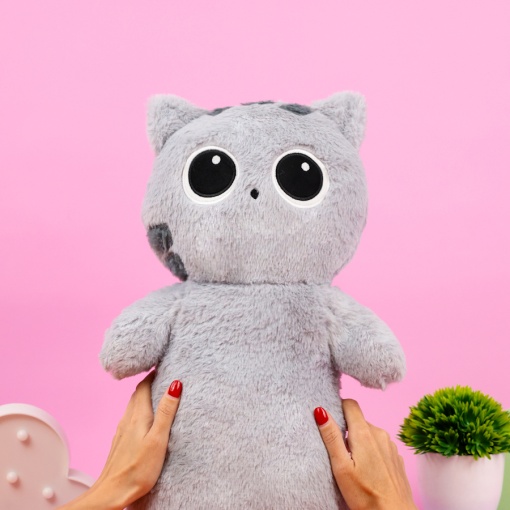 Мягкая игрушка "Глазастый котик" серый, 65 см 