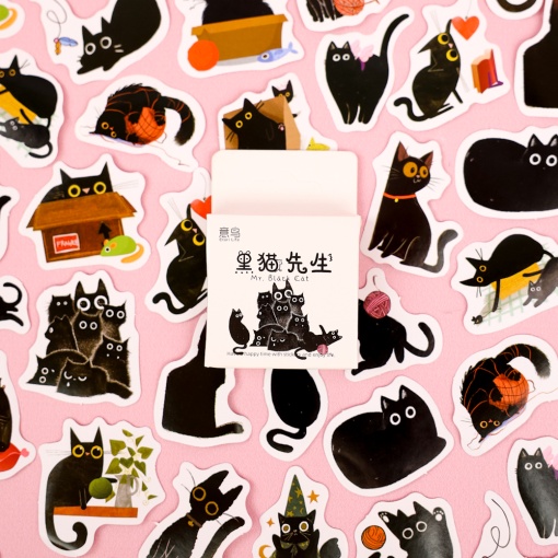Набор наклеек "Mr. Black Cat" (46 шт.)