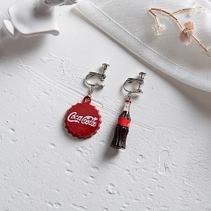 Серьги-каффы "Cola" крышка с бутылочкой