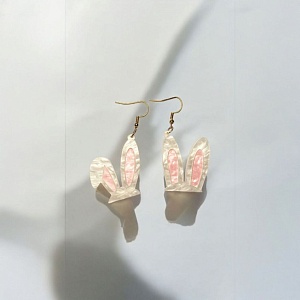 Серьги "Bunny ears" перламутровый