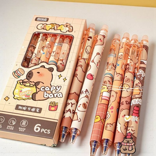 Ручка со стирашкой "Капибара с едой" №2191, в асс-те 1шт (синий)