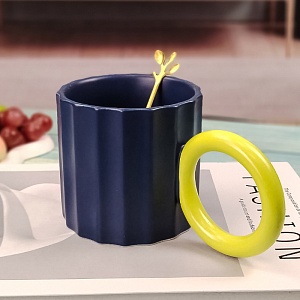 Кружка "Facets" 301мл, сине-желтый оптом со склада!