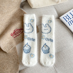 Носки "Плюшевые" Cute Rabbit&cupcake, бело-голубой, р.36-39