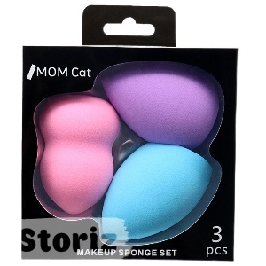Набор спонжей для макияжа "MOM cat" №MZD-006, черный, 3шт