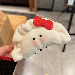 Заколка-крабик "Пельмешка" с бантиком