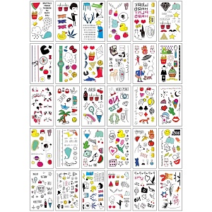 Набор временных татуировок "Characters" L-30, 5.7x9.7 см, (30 шт)
