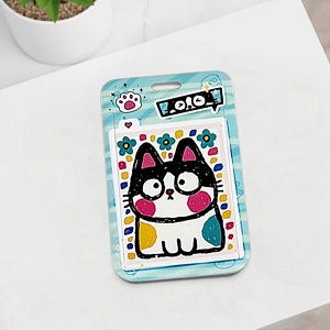 Чехол для карты "Сolored cats" голубой