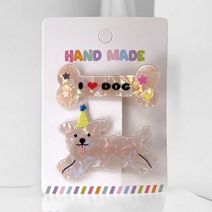 Набор заколок "I love Dog" 2шт