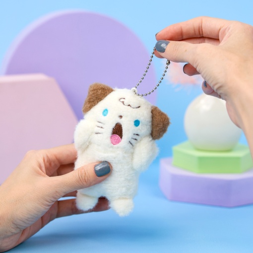 Мягкий брелок "Cry" кошка, белый 10 см