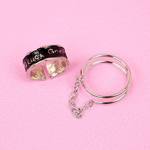 Кольца парные "Good Luck" цепочка 