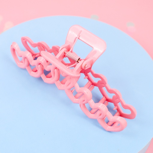 Заколка-крабик для волос "Сердце", розовый