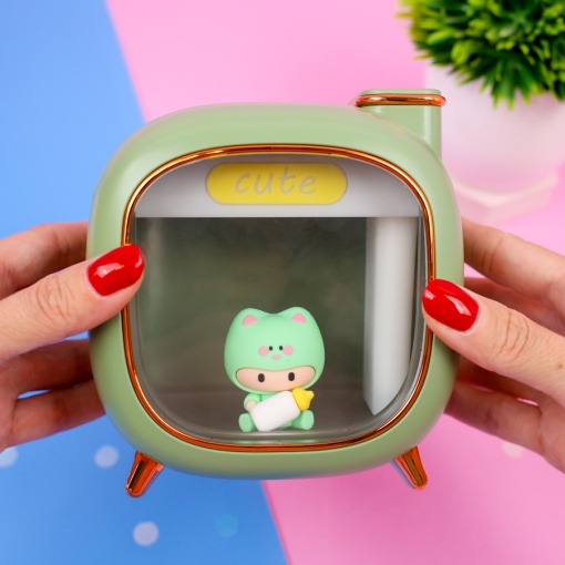 Мини-увлажнитель "Cute TV" зеленый (USB) оптом