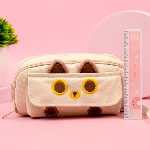 Пенал "Котик" бежевый