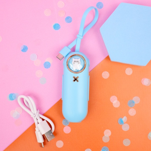 PowerBank "Cat" голубой, Type-C (2000 mAh)