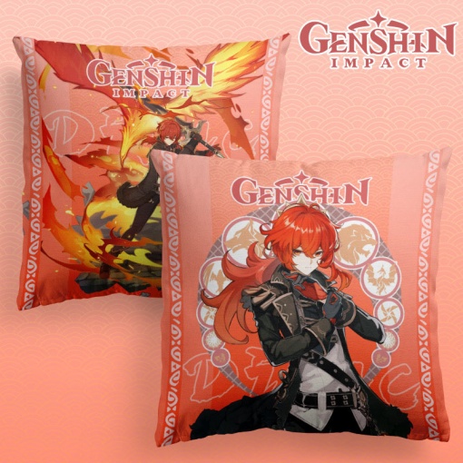Подушка декоративная "Genshin Impact" Дилюк, 40x40см (1 серия)