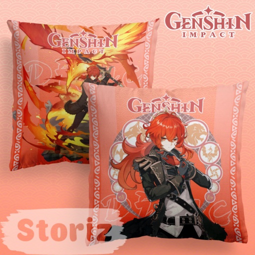 Подушка декоративная "Genshin Impact" Дилюк, 40x40см (1 серия)