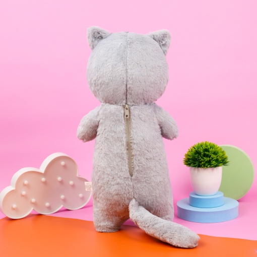 Мягкая игрушка "Глазастый котик" серый, 65 см 