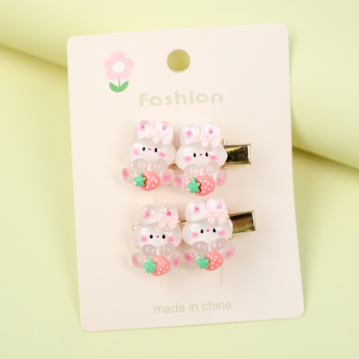 Набор заколок для волос "Strawberry bunny" 2 шт. (в ассортименте)