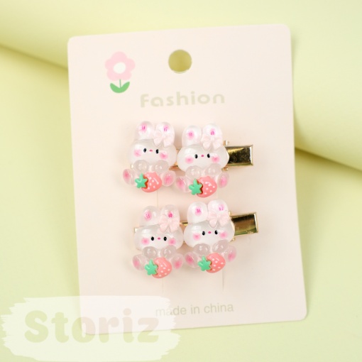 Набор заколок для волос "Strawberry bunny" 2 шт. (в ассортименте)