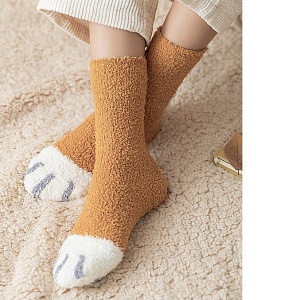 Носки "Лапка" коричневый,  23-25см