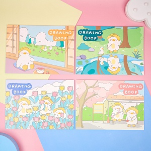 Скетчбук с наклейками "Energy Duck" A4 (15 листов) в ассортименте 1 шт.