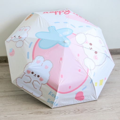 Зонт-автомат "Зайчик с клубникой" 