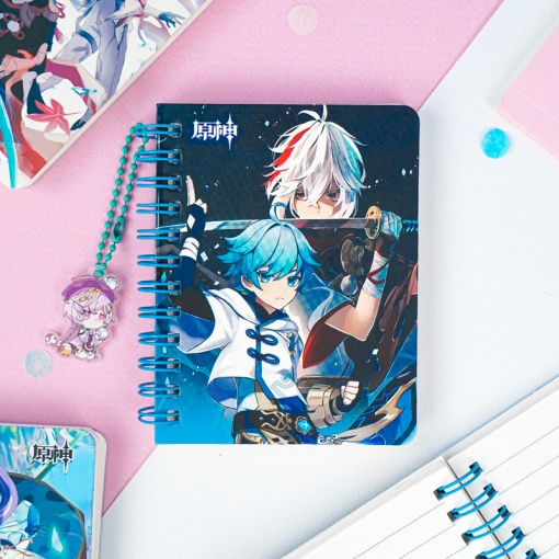 Мини-блокнот на пружине "Genshin Impact" A7