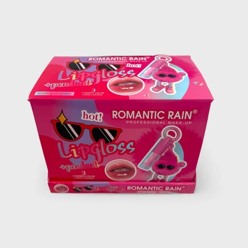 Блеск для губ "Romantic rain" пушистик, с брелком, в асс-те 1шт