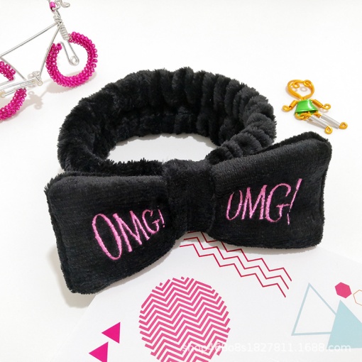 Повязка для волос "OMG" черный