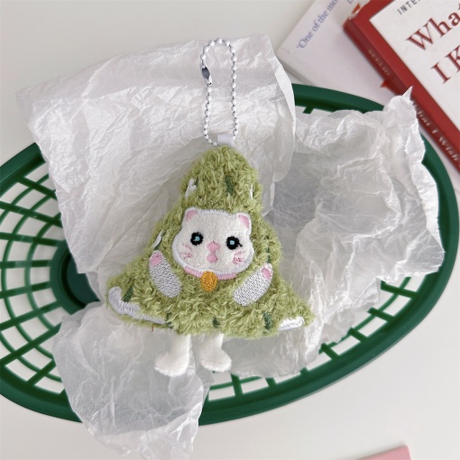 Мягкий брелок "Котик-елочка" №4