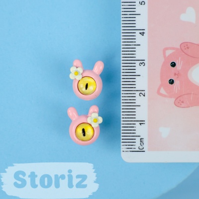 Серьги-гвоздики "Pink Monster" №1, розовый