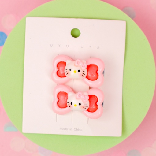 Набор заколок для волос "Love Kt" №2, розовый  2 шт.