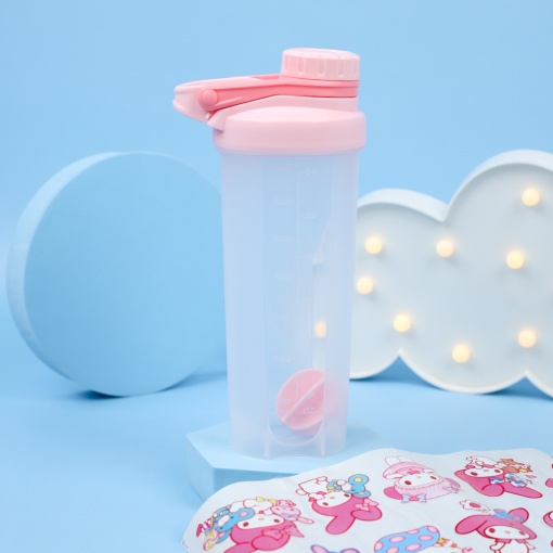 Бутылочка прозрачная "Мело" розовый, 700 мл.  оптом