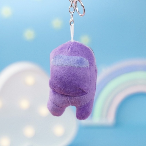 Мягкий брелок "Among Us" фиолетовый, 10 см