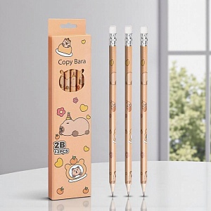 Набор карандашей "Капибара" 2B, 12шт, в ассортименте 1 набор