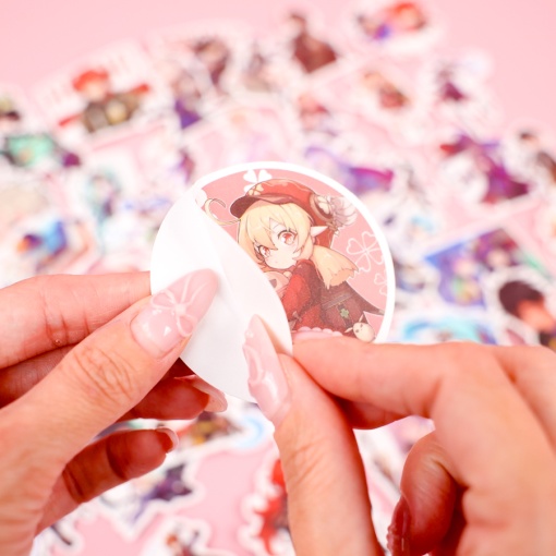 Наклейки для стикер бомбинга "Genshin Impact" D, 50 шт.