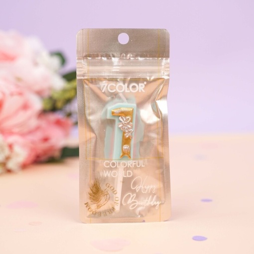 Свеча-цифра для торта "Patterned Mint", 1 оптом