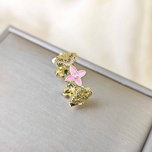 Кольцо "Four-leaf clover" розовый