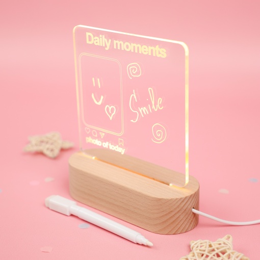 Светильник для заметок с маркером "Daily moments" №17 (USB) оптом