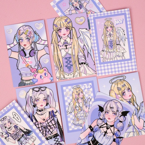 Набор картонных карточек "Pop Idol" сиреневый, 10 шт.