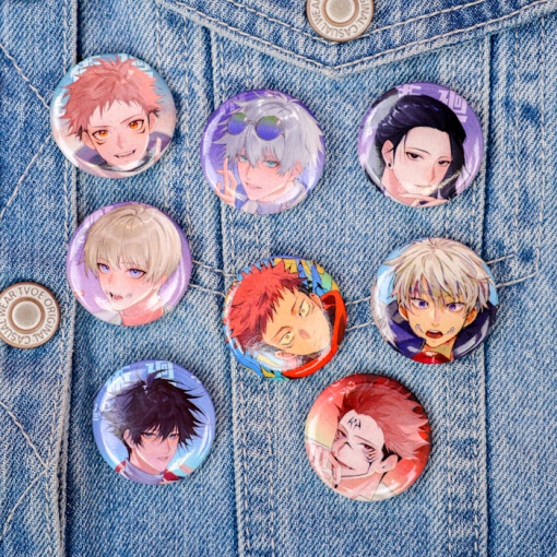 Набор круглых значков "Магическая битва" 32 мм (8шт)