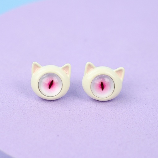 Серьги-гвоздики "White Monster", розовый