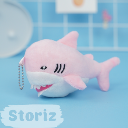 Мягкий брелок "Shark" розовый 14см