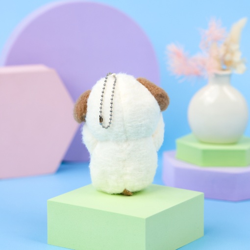 Мягкий брелок "Cry" собака, белый 10 см