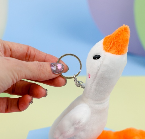 Мягкий брелок "Гусь" белый, 15см