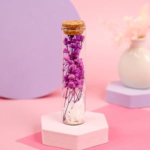 Цветок в пробирке "Гипсофила" 12 см, фиолетовый оптом