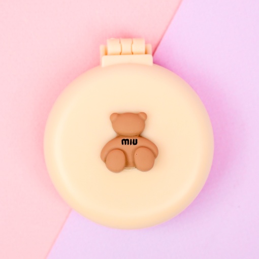 Расческа складная с зеркалом "Мишка" №2, 6,5х7,2см